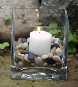 Clear Glass Square Vase 4